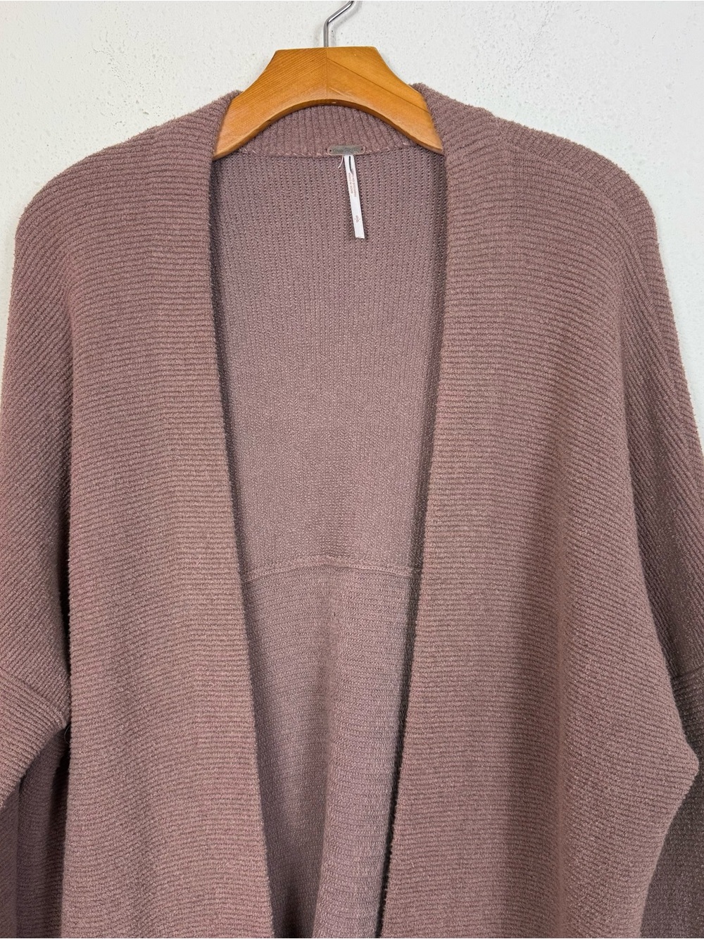 Free People Brown Ottoman Cardigan Sweater Small Slouchy Ribbed Knit Relaxed Fit - Picture 4 of 10
